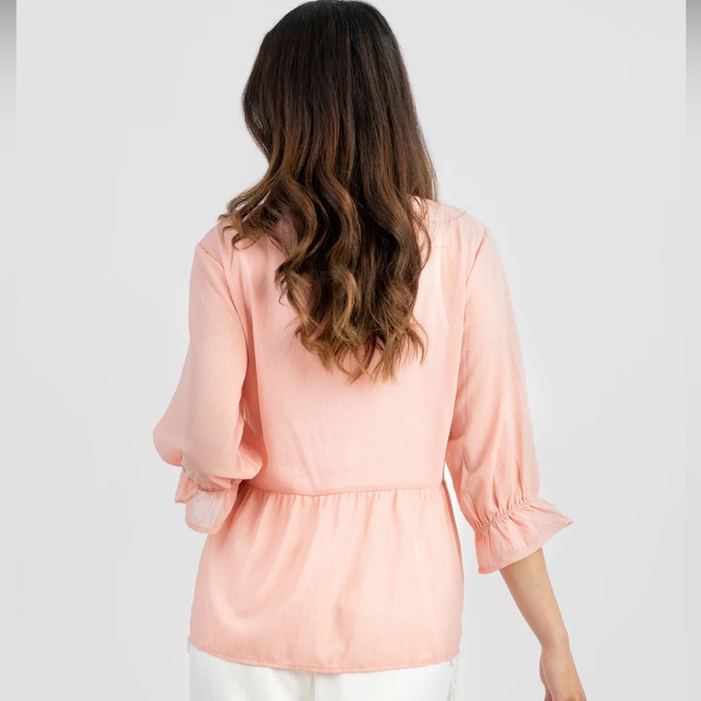 H&M Crinkled Chiffon Blouse, Size S - Picture 2 of 8